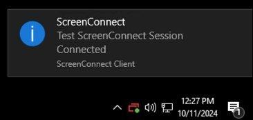 Session connected notification