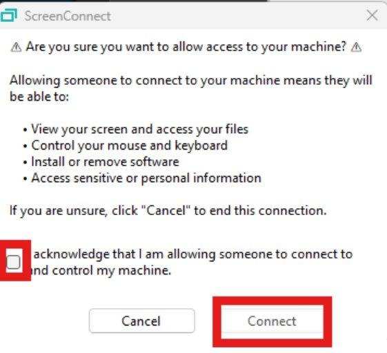 Machine access consent